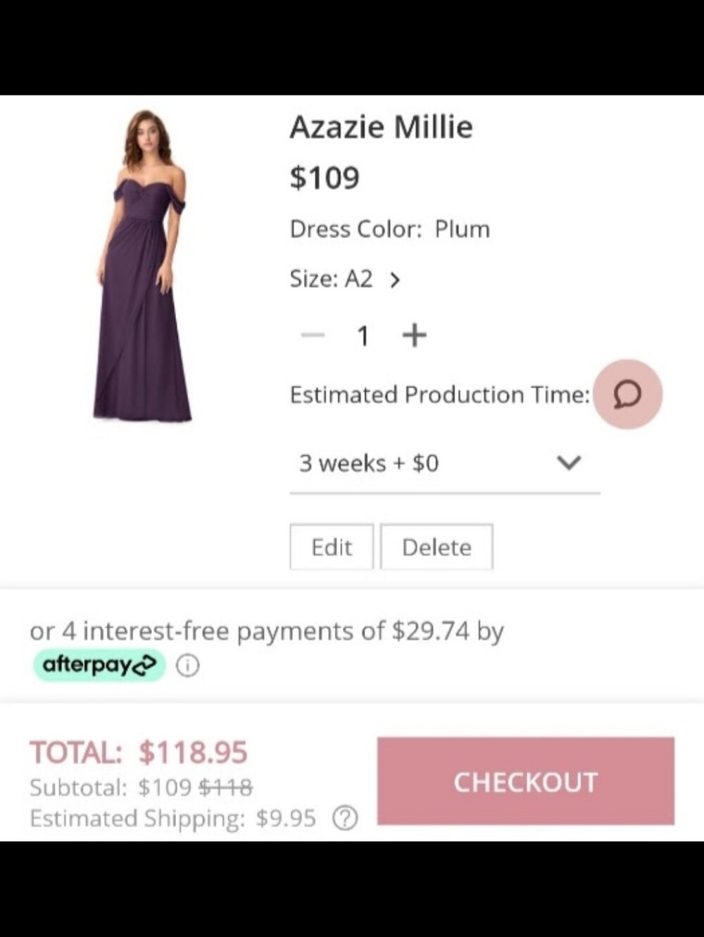 Azazie Millie Plum Off-Shoulder Prom Dress
